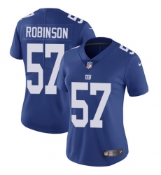Women's Nike New York Giants #57 Keenan Robinson Royal Blue Team Color Vapor Untouchable Limited Player NFL Jersey