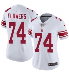 Women's Nike New York Giants #74 Ereck Flowers White Vapor Untouchable Limited Player NFL Jersey