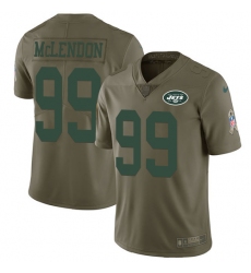 Youth Nike New York Jets #99 Steve McLendon Limited Olive 2017 Salute to Service NFL Jersey
