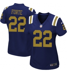 Women's Nike New York Jets #22 Matt Forte Limited Navy Blue Alternate NFL Jersey