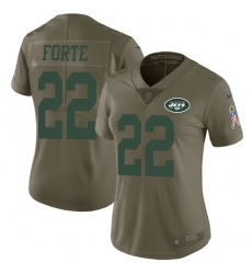 Women's Nike New York Jets #22 Matt Forte Limited Olive 2017 Salute to Service NFL Jersey