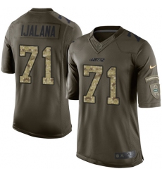 Youth Nike New York Jets #71 Ben Ijalana Elite Green Salute to Service NFL Jersey
