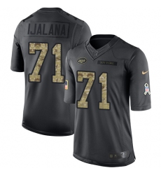 Youth Nike New York Jets #71 Ben Ijalana Limited Black 2016 Salute to Service NFL Jersey