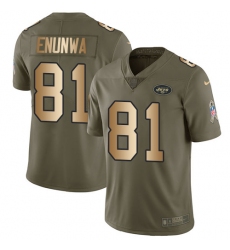 Youth Nike New York Jets #81 Quincy Enunwa Limited Olive/Gold 2017 Salute to Service NFL Jersey