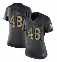 Women's Nike New York Jets #48 Jordan Jenkins Limited Black 2016 Salute to Service NFL Jersey