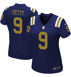 Women's Nike New York Jets #9 Bryce Petty Limited Navy Blue Alternate NFL Jersey