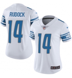 Women's Nike Detroit Lions #14 Jake Rudock Limited White Vapor Untouchable NFL Jersey