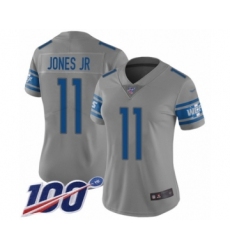 Women's Detroit Lions #11 Marvin Jones Jr Limited Gray Inverted Legend 100th Season Football Jersey