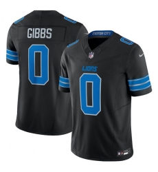 Men's Detroit Lions #0 Jahymr Gibbs Black 2025 F.U.S.E. Vapor Limited Football Stitched Jersey