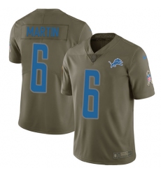 Men's Nike Detroit Lions #6 Sam Martin Limited Olive 2017 Salute to Service NFL Jersey