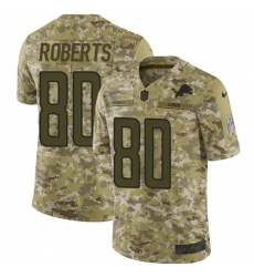 Men's Nike Detroit Lions #80 Michael Roberts Limited Camo 2018 Salute to Service NFL Jersey