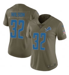 Women's Nike Detroit Lions #32 Tavon Wilson Limited Olive 2017 Salute to Service NFL Jersey
