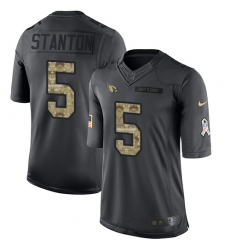 Men's Nike Arizona Cardinals #5 Drew Stanton Limited Black 2016 Salute to Service NFL Jersey