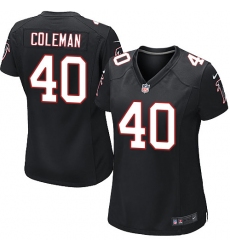 Women's Nike Atlanta Falcons #40 Derrick Coleman Game Black Alternate NFL Jersey