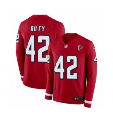 Youth Nike Atlanta Falcons #42 Duke Riley Limited Red Therma Long Sleeve NFL Jersey