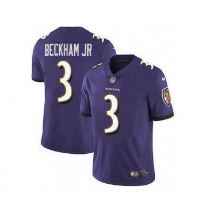 Nike Baltimore Ravens #3 Odell Beckham Jr Purple Vapor Untouchable Limited Jersey