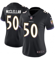 Women's Nike Baltimore Ravens #50 Albert McClellan Black Alternate Vapor Untouchable Limited Player NFL Jersey