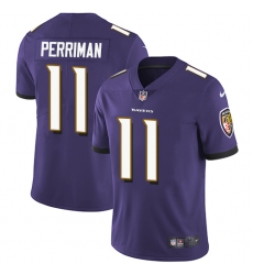 Men's Nike Baltimore Ravens #11 Breshad Perriman Purple Team Color Vapor Untouchable Limited Player NFL Jersey