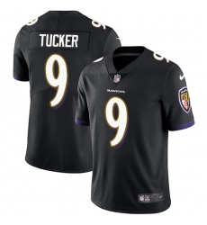 Men's Nike Baltimore Ravens #9 Justin Tucker Black Alternate Vapor Untouchable Limited Player NFL Jersey