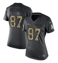 Women's Nike Baltimore Ravens #87 Maxx Williams Limited Black 2016 Salute to Service NFL Jersey
