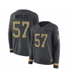 Women's Nike Baltimore Ravens #57 C.J. Mosley Limited Black Salute to Service Therma Long Sleeve NFL Jersey