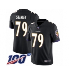 Men's Baltimore Ravens #79 Ronnie Stanley White Vapor Untouchable Limited Player 100th Season Football Jersey