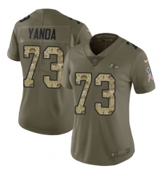 Women's Nike Baltimore Ravens #73 Marshal Yanda Limited Olive/Camo Salute to Service NFL Jersey