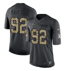 Men's Nike Baltimore Ravens #92 Bronson Kaufusi Limited Black 2016 Salute to Service NFL Jersey