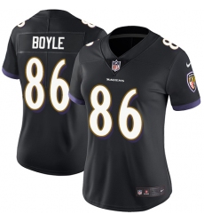 Women's Nike Baltimore Ravens #86 Nick Boyle Black Alternate Vapor Untouchable Limited Player NFL Jersey