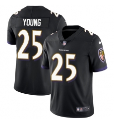 Youth Nike Baltimore Ravens #25 Tavon Young Black Alternate Vapor Untouchable Limited Player NFL Jersey