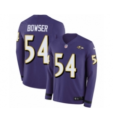 Men's Nike Baltimore Ravens #54 Tyus Bowser Limited Purple Therma Long Sleeve NFL Jersey