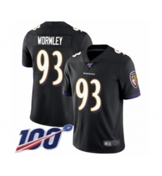 Men's Baltimore Ravens #93 Chris Wormley Black Alternate Vapor Untouchable Limited Player 100th Season Football Jersey