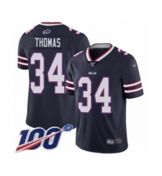 Youth Buffalo Bills #34 Thurman Thomas Limited Navy Blue Inverted Legend 100th Season Football Jersey