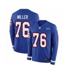 Men's Nike Buffalo Bills #76 John Miller Limited Royal Blue Therma Long Sleeve NFL Jersey