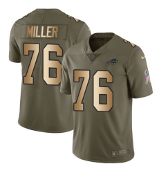 Youth Nike Buffalo Bills #76 John Miller Limited Olive/Gold 2017 Salute to Service NFL Jersey