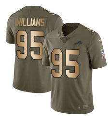 Men's Nike Buffalo Bills #95 Kyle Williams Limited Olive/Gold 2017 Salute to Service NFL Jersey