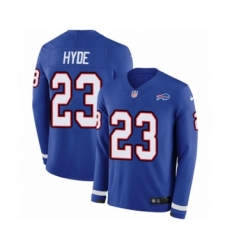 Youth Nike Buffalo Bills #23 Micah Hyde Limited Royal Blue Therma Long Sleeve NFL Jersey