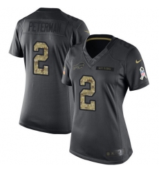 Women's Nike Buffalo Bills #2 Nathan Peterman Limited Black 2016 Salute to Service NFL Jersey