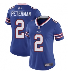 Women's Nike Buffalo Bills #2 Nathan Peterman Royal Blue Team Color Vapor Untouchable Limited Player NFL Jersey