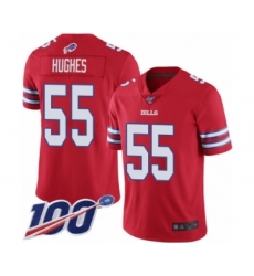 Men's Buffalo Bills #55 Jerry Hughes Limited Red Rush Vapor Untouchable 100th Season Football Jersey