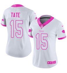 Women's Nike Buffalo Bills #15 Brandon Tate Limited White/Pink Rush Fashion NFL Jersey