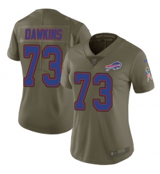 Women's Nike Buffalo Bills #73 Dion Dawkins Limited Olive 2017 Salute to Service NFL Jersey