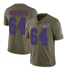 Men's Nike Buffalo Bills #64 Richie Incognito Limited Olive 2017 Salute to Service NFL Jersey