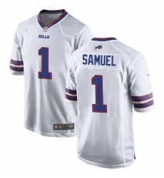 Men's  Buffalo Bills #1 Curtis Samuel Nike White Away Vapor Limited Jersey