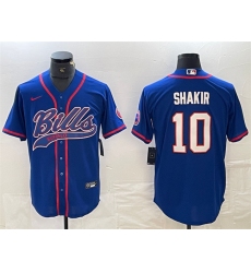 Men's Buffalo Bills #10 Khalil Shakir With Cool Base Stitched Baseball Jersey