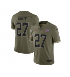 Men's Buffalo Bills #27 Tre'Davious White 2022 Olive Salute To Service Limited Stitched Jersey