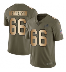 Men's Nike Buffalo Bills #66 Seantrel Henderson Limited Olive/Gold 2017 Salute to Service NFL Jersey