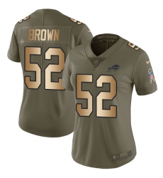 Women's Nike Buffalo Bills #52 Preston Brown Limited Olive/Gold 2017 Salute to Service NFL Jersey