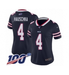 Women's Buffalo Bills #4 Stephen Hauschka Limited Navy Blue Inverted Legend 100th Season Football Jersey