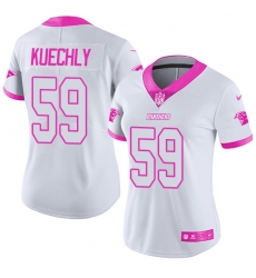 Women's Nike Carolina Panthers #59 Luke Kuechly Limited White/Pink Rush Fashion NFL Jersey